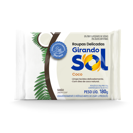 SABÃO BARRA GIRANDO SOL COCO 180G
