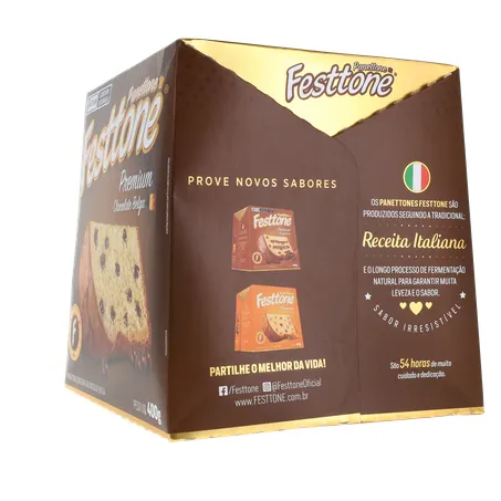 Panettone Festtone Premium Chocolate Belga 400g 360-6