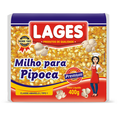 Pipoca lages premium tipo 1 pacote 400g