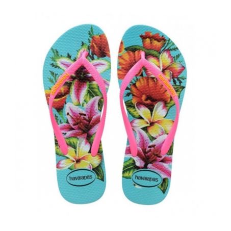 CHIN HAVAIANA SLIM FLORAL AZUL 39/0