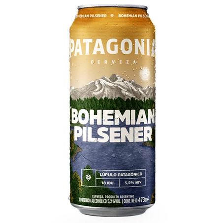 Cerveja Patagonia Bohemian Pilsener Lata 473ml - Pacote com 6un - 2.8lt