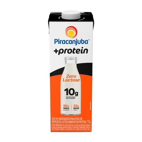 LEITE PIRACANJUBA Z.LACTOSE 1L SEMIDESNATADO 10G PROTEINA