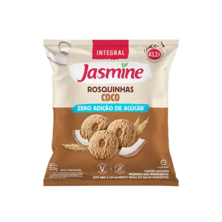 ROSQUINHA COCO ZERO AÇÚCAR 120G - JASMINE