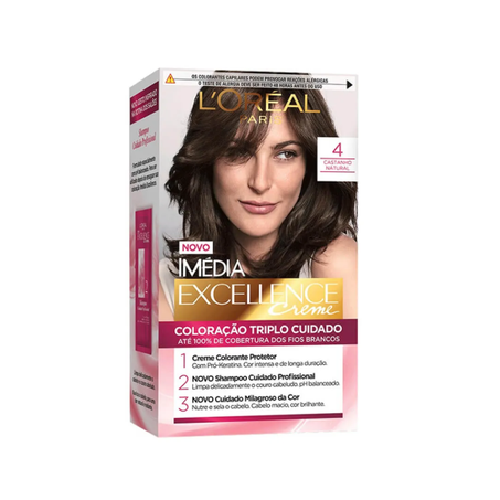 Tintura Para Cabelo Imedia Excellence L'oréal Castanho Natural 4