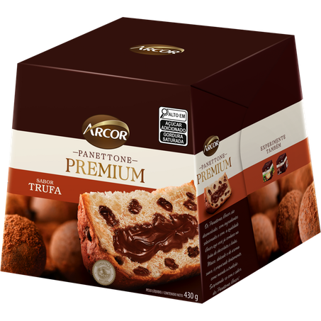 Panettone arcor 430g recheado trufado