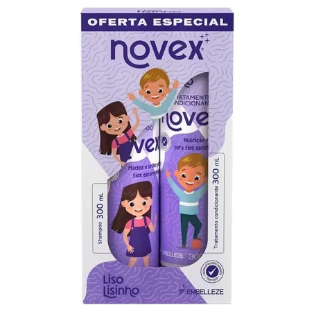 Kit Novex Liso Lisinho Shampoo 300ml Condicionador 300ml  
 