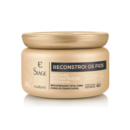 Máscara de tratamento reconstrói os fios siage 250ml