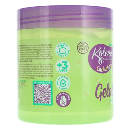 GELATINA CAPILAR INFANTIL KOLENE CACHINHOS COM GLITTER POTE 500G 360-27