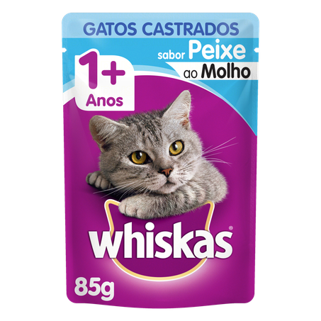 Alim gatos whiskas castrados peixe 85g