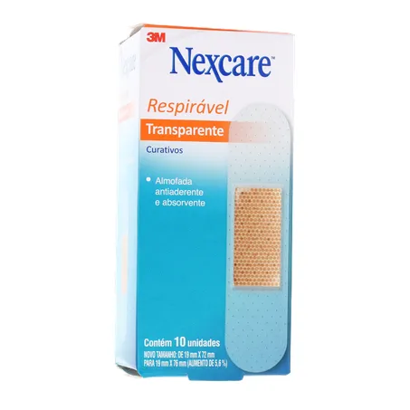 Curativo nexcare transparente respirável caixa c-10unid 360-35