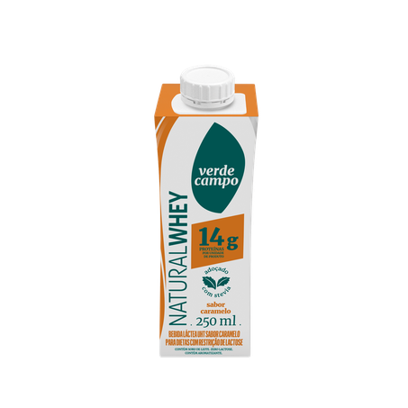 Bebida láctea caramelo whey 14 verde campo 250ml
