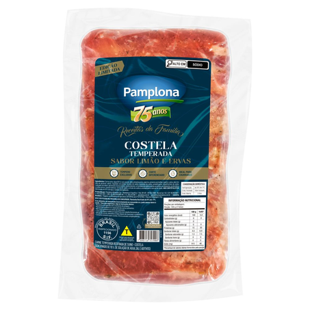 Costela Suína Pamplona Limao/Ervas Resfriada Temperada Kg