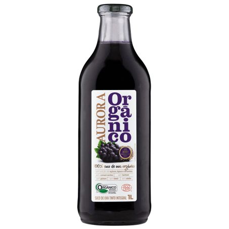 Suco de uva integral aurora 1l tinto orgânico