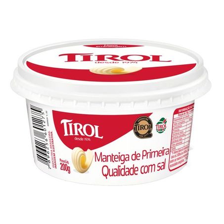 Manteiga Tirol De Primeira Qualidade Com Sal Pote 200g 
 