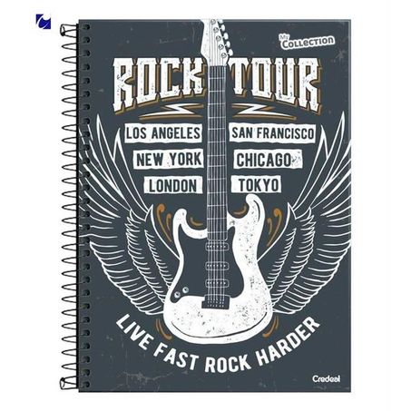 Caderno espiral 1/4 capa dura rox masc