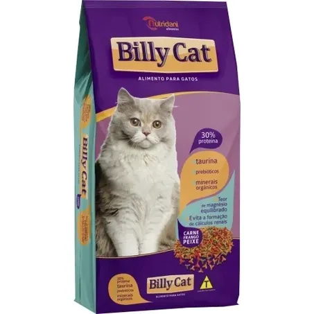 Raçao Billy Cat 1kg Carne/Frango/Peixe
