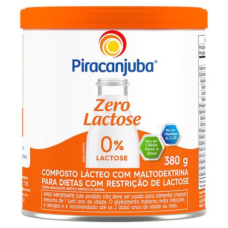 COMPOSTO LACTEO PIRACANJUBA ZERO LACT..380G LATA 