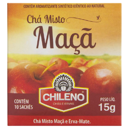 CHÁ MISTO MAÇÃ CHILENO COM 10 SACHÊS