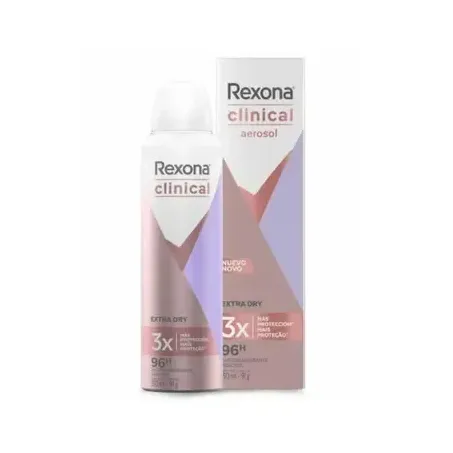 Antitranspirante Aerosol Rexona Clinical Extra Dry Frasco Spray 150ml - Caixa com 1un - 91gr