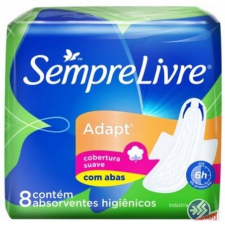 Absorvente sempre livre 8un adapt suave com abas