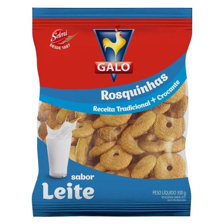 Biscoito rosquinha sabor leite galo 300g