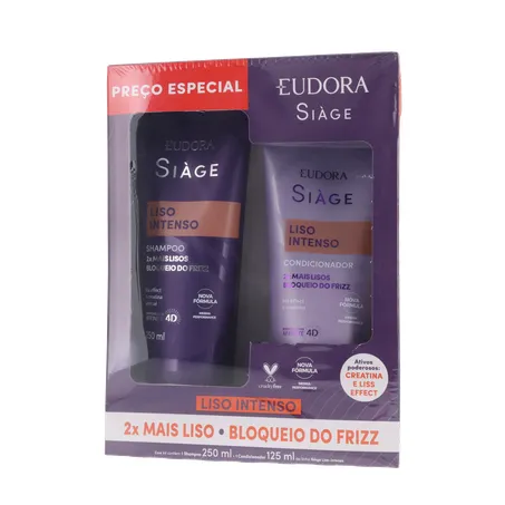 Kit Shampoo Condic Liso Intenso Eudora 375ml 360-1