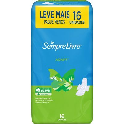 Absorvente c/aba adapt sempre livre c/16 l+p-