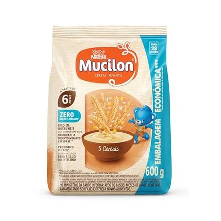 Cereal Nestle 600g Mucilon Sache 5 Cereais Quinoa Zero