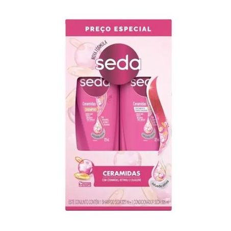 Kit shampoo condicionador seda ceramidas 325ml