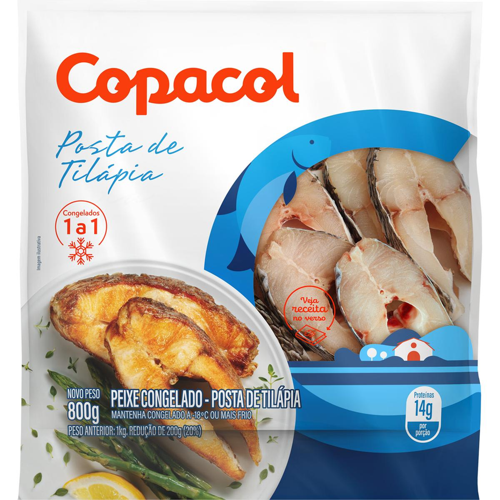 Posta de Tilápia Copacol 800g - Congelada