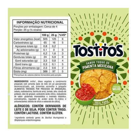 Salgadinho Sabor Toque de Pimenta Mexicana Tostitos 110g 360-3