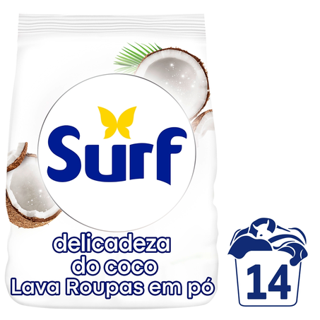 Lava Roupas em Pó Surf Cuidado do Coco 800G