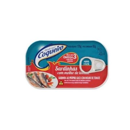 SARDINHA  MOLHO DE TOMATE COQUEIRO125G