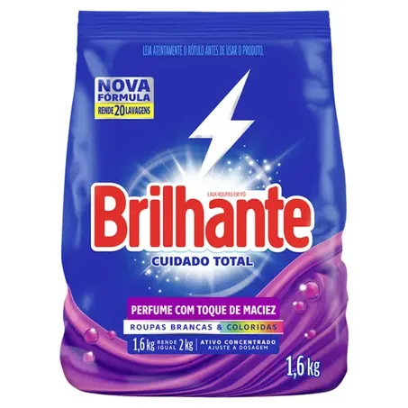 Lava roupas brilhante 1,6kg limpeza tota