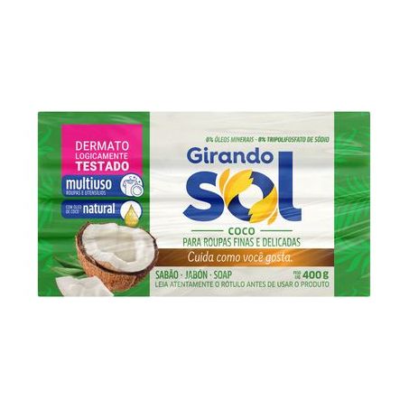 Sabão multiuso coco girando sol 400g