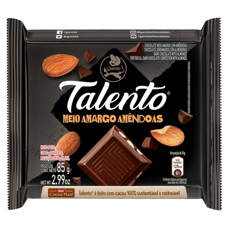 Chocolate Talento Garoto 85g - Meio-amargo