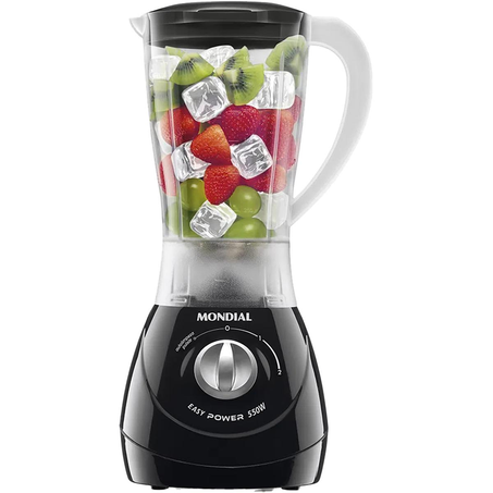 Liquidificador Mondial L-550-B 127V - Potência de 550W - Copo com Capacidade de 1,5 Litros