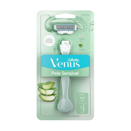 APARELHO GILLETTE VENUS PELE SENSÍVEL RECARREGÁVEL UNIDADE