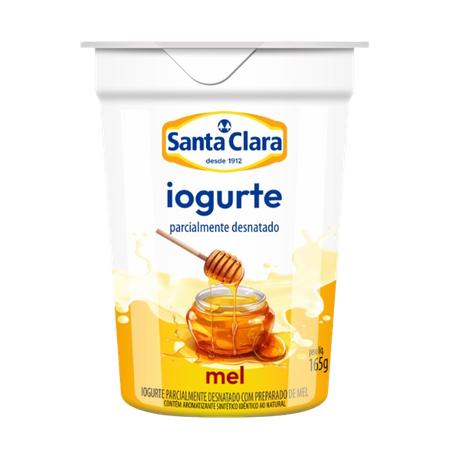 IOGURTE PARCIALMENTE DESNAT MEL SANTA CLARA 165 G 