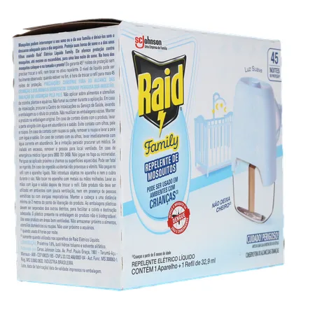 Repelente Raid Family Sem Cheiro Aparelho com Refil 32,9Ml 360-31