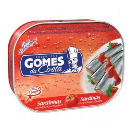 SARDINHAS GOMES DA COSTA COM MOLHO DE TOMATE 250G
