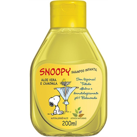Shampoo infantil snoopy 200ml gotas de camomila