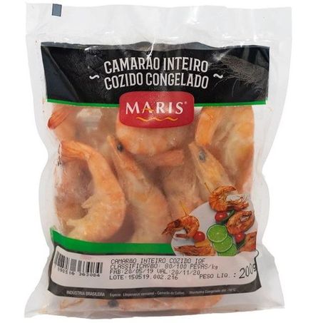 Camarão inteiro cozido maris 200g 80/100