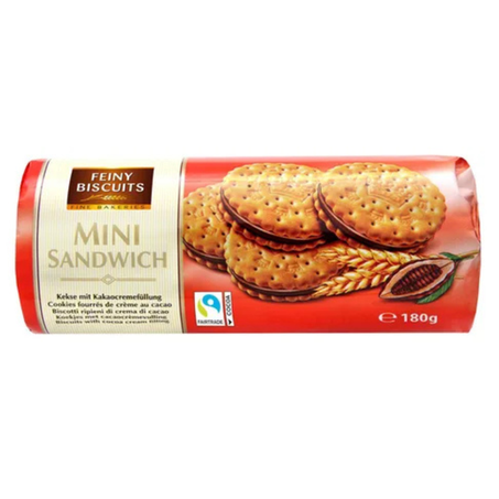 MINI SANDUICHE COM CREME DE CACAU 180G