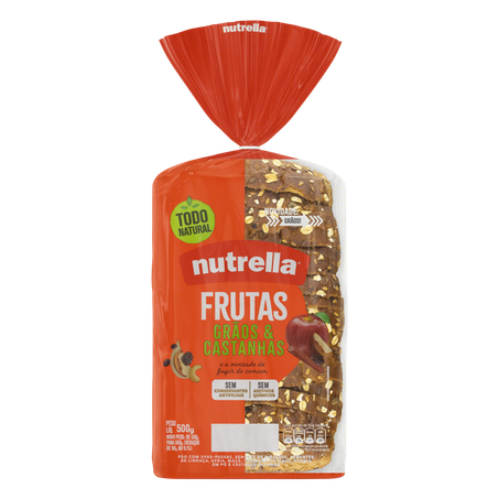 Pão nutrella supreme frutas grãos e castanhas 500g