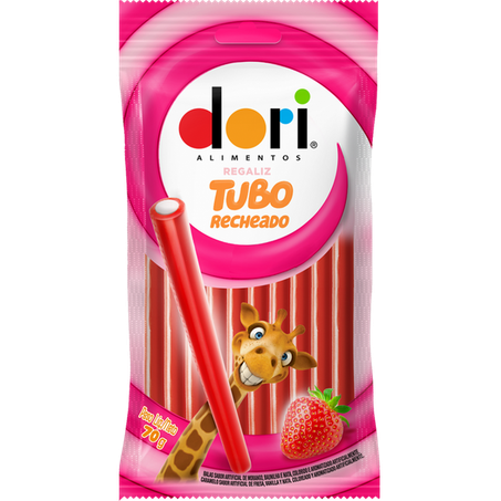 Bala dori gelatina tubo morango 70g