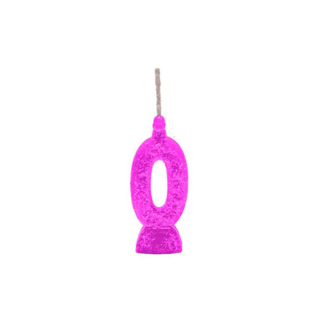 Vela de Aniversário Alegria e Festa Super Número Rosa Número 0