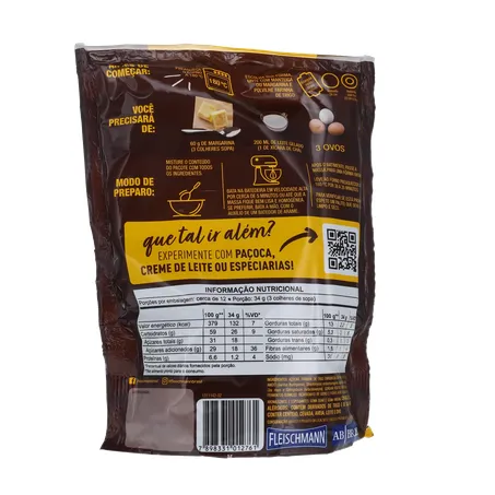 Mistura Para Bolo Cremoso Chocomousse Fleischmann Sachê 400G 360-17