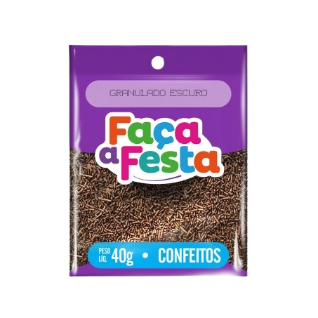 Confeito granulado escuro faça festa 40g