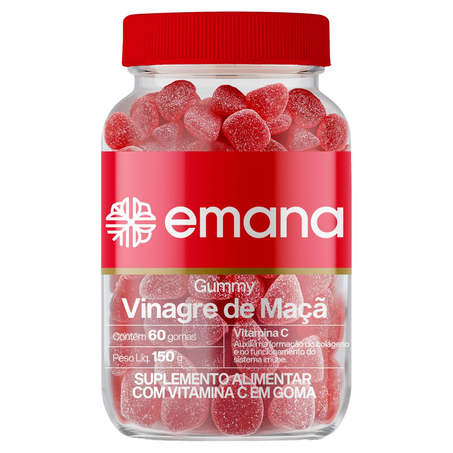 Suplemento Gummy Emana 150g - Vitamina C - Com 60 Gomas de Vinagre de Maçã